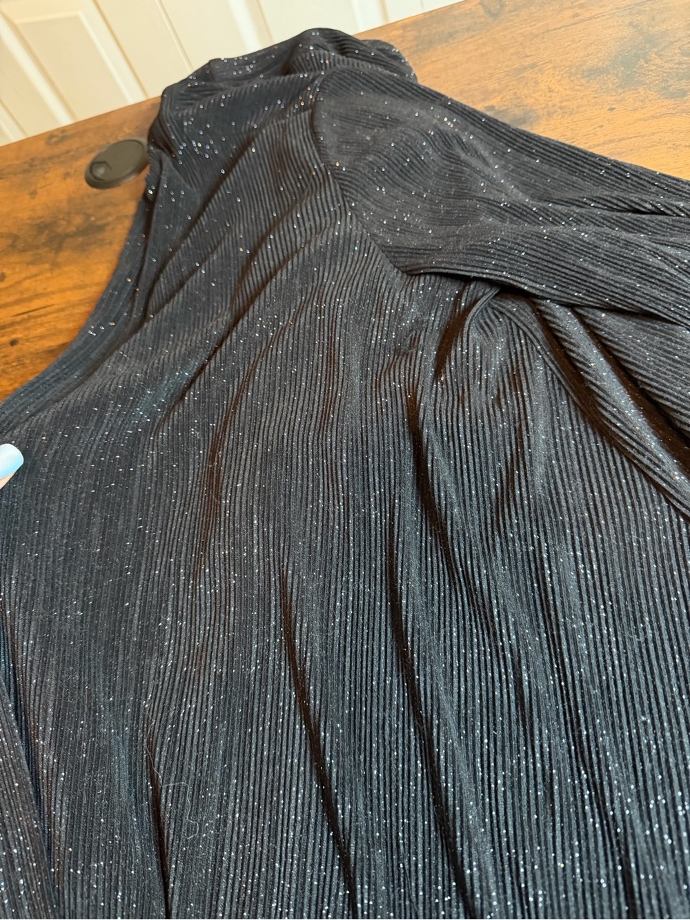 Alex Evenings Black Glitter Pleated Tank & Open Cardigan 2-Piece Set Women’s NWT - Picture 10 of 12